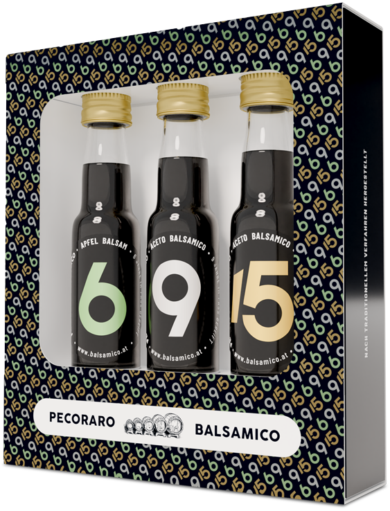 Holzschachtel-Verpackung des Pecoraro Aceto Balsamico